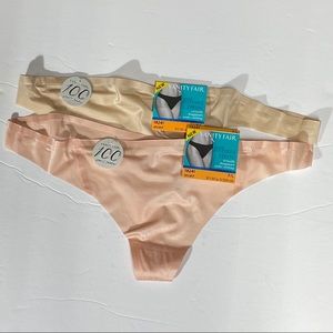 NWT 2-Pk No-Show Invisible Thong Sz 7